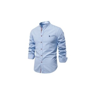 Men's Linen Casual Shirt Long Sleeve Solid Color Business Shirt Spring Summer