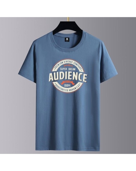 Men's Cotton T-Shirt Short Sleeve Casual Loose Fit Tee Top Basic Breathable Summer