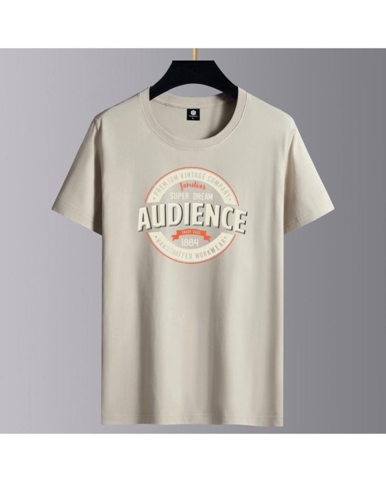 Men's Cotton T-Shirt Short Sleeve Casual Loose Fit Tee Top Basic Breathable Summer