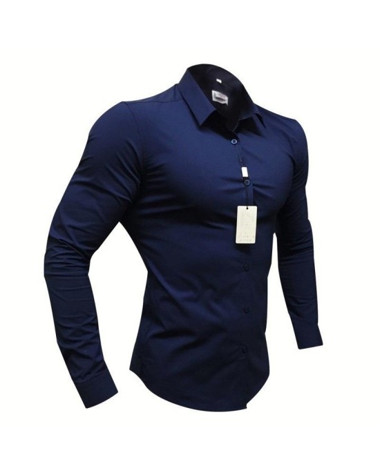 Slim Fit Stretch Workout Shirt for Men - Quick-Dry Muscle Tee, Non-Iron Casual