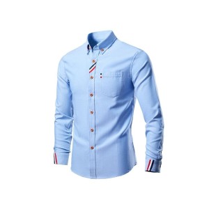 Men's Casual Oversized Shirt Long Sleeve Solid Color Business Casual