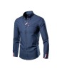 Men's Casual Oversized Shirt Long Sleeve Solid Color Business Casual