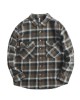 Men's Flannel Plaid Shirt Long Sleeve Cotton Casual Vintage Loose Fit