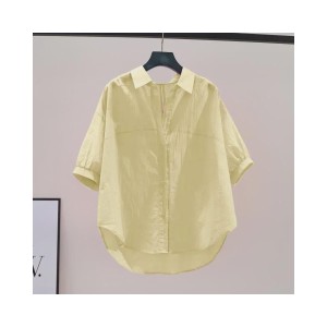 Plus Size Women's Shirt Summer Casual Blouse with 3/4 Sleeve Trendy