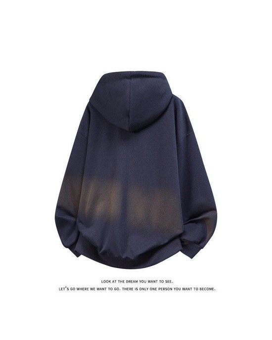 Color-Block Zip-Up Hoodie for Men and Women | Oversized Couple Sweatshirt Casual Streetwear Jacket with