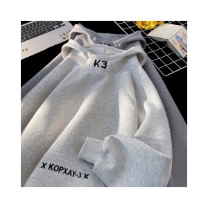 Embroidered Hoodie for Men Spring Autumn Casual Style Oversized Zip-Up Sweatshirt Couple Matching