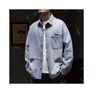 Oversized Denim Jacket for Men, Plus Size Casual Spring Autumn
