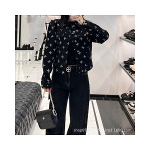SMK R Eternal Garden Denim Jacket with All-Over Cross Print, Classic Cotton