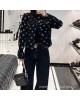 SMK R Eternal Garden Denim Jacket with All-Over Cross Print, Classic Cotton