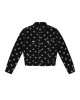 SMK R Eternal Garden Denim Jacket with All-Over Cross Print, Classic Cotton