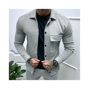 Classic Fall Denim Jacket with Button-Down Collar - Slim-Fit Casual
