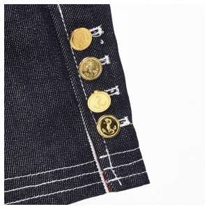 Vintage Denim Jacket with Collar - Casual Button-Up Coat for