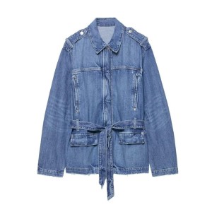 Autumn Women's Long Denim Jacket Casual Oversized Coat Streetwear