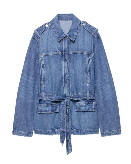 Autumn Women's Long Denim Jacket Casual Oversized Coat Streetwear