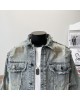 Vintage Denim Jacket Men Retro Streetwear High-End Casual Oversized Trucker